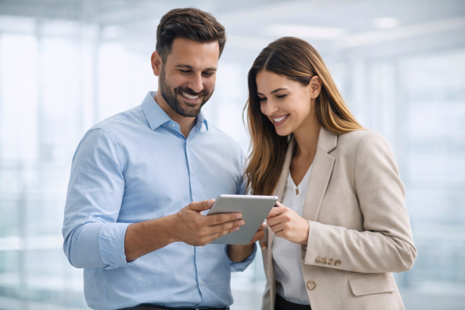 Equipe avaliando soluções corporativas