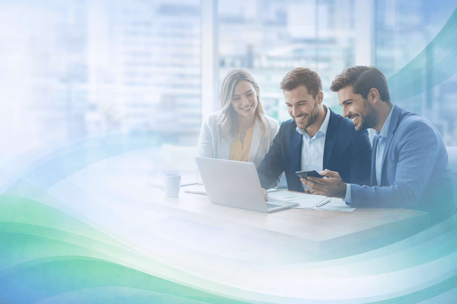 Pessoa utilizando notebook em ambiente corporativo